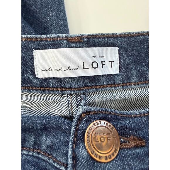 Loft Jeans Womens 26/2 Modern Straight Medium Wash Denim Blue Pants Stretch - Picture 6 of 13